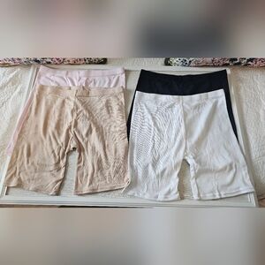 Girl's- Set of Four Biker Shorts in Pink, Beige, Black and White (NWOT)